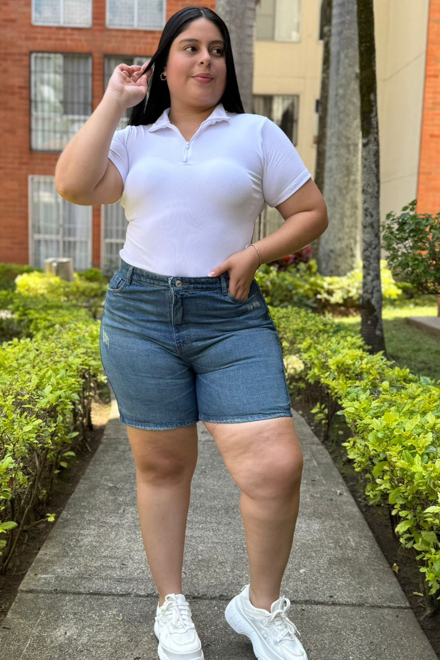 Bermuda Azul Dirty- Tela Rigida