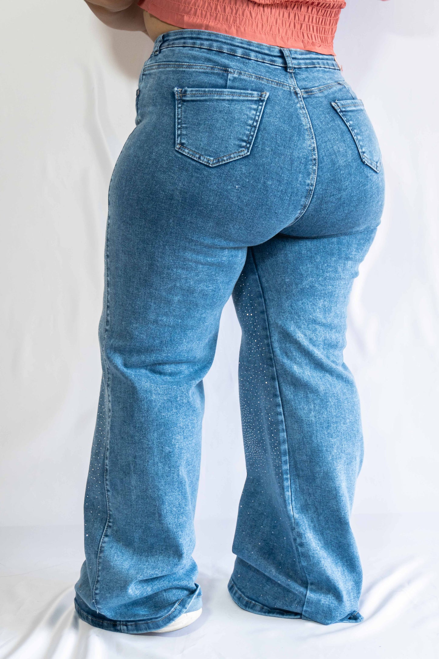 Wide Leg Brillos - Tela Strech