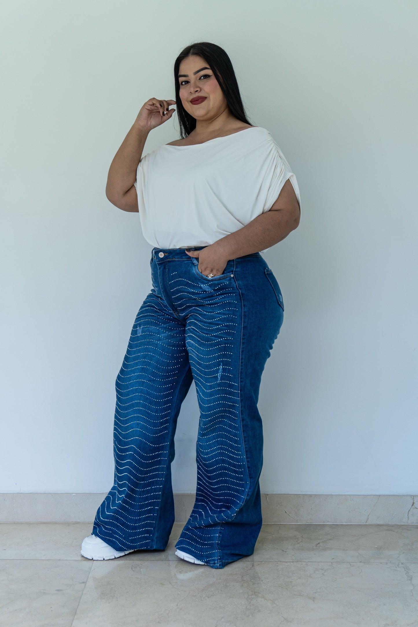 Wide Leg Brillos - Tela Strech Premiún