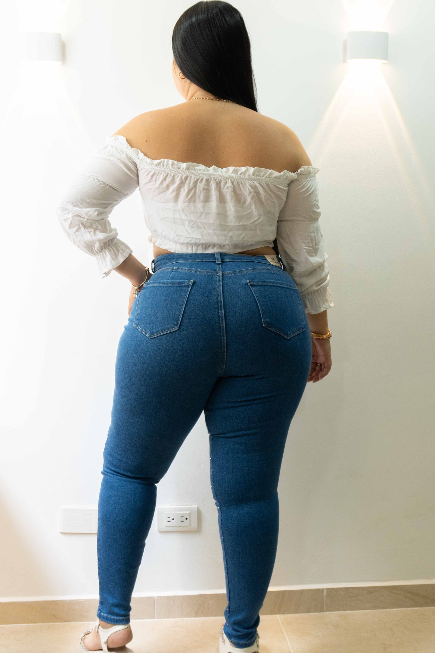 Jeans Skinny Brillos - Tela Strech premiún