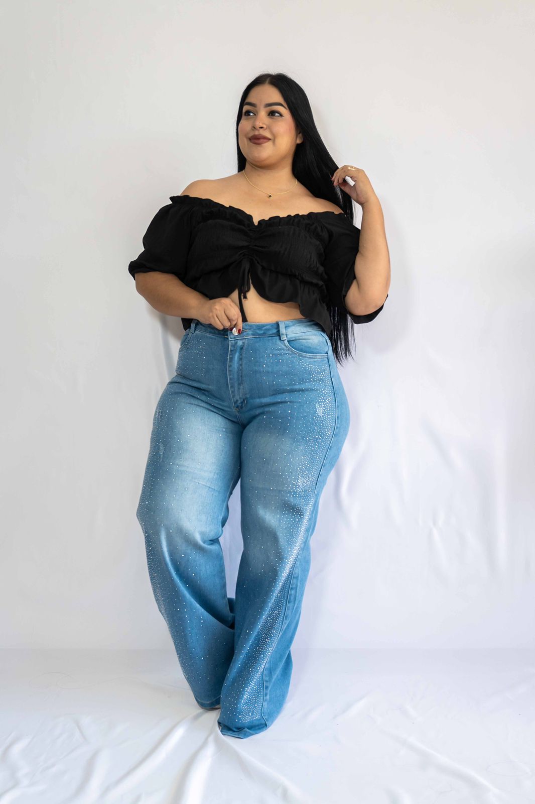 Wide Leg Brillos - Tela Strech Premiún