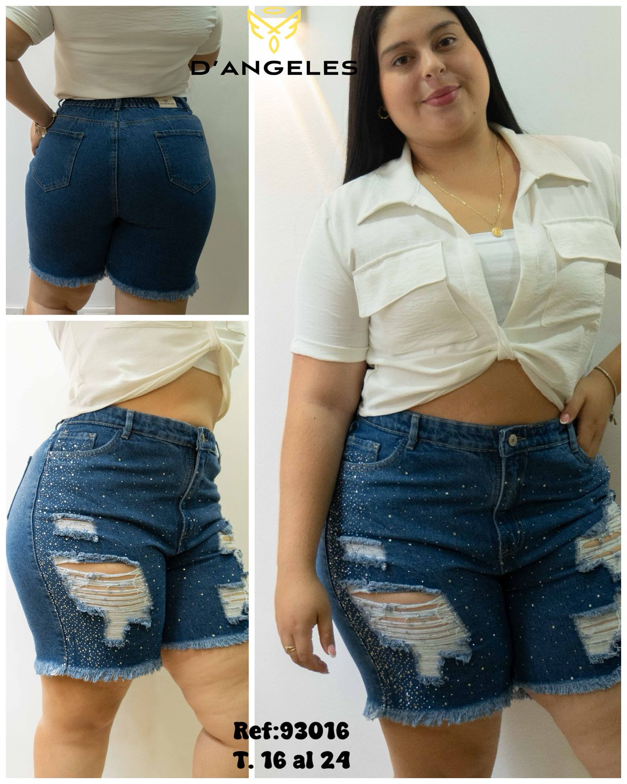 Bermuda Tela Rigida - Brillos