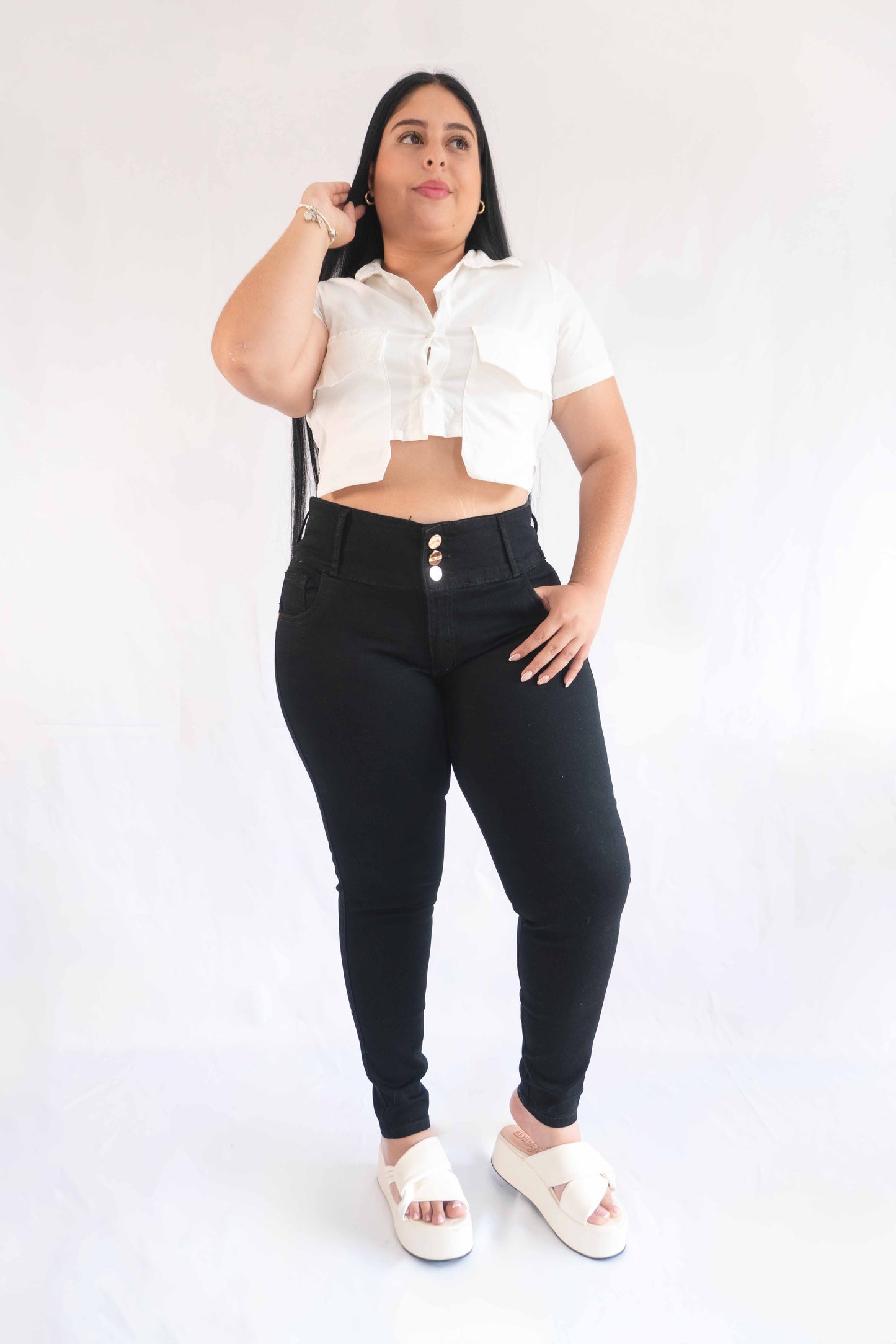 Jeans Negro - Tela Strech