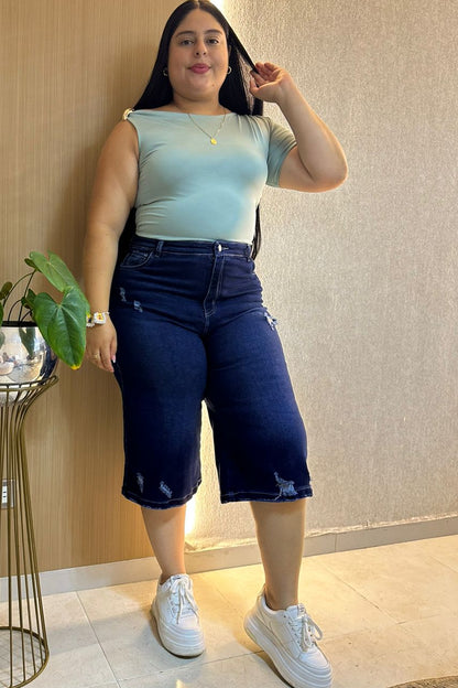 Bermuda Wide Leg - Tela Strech