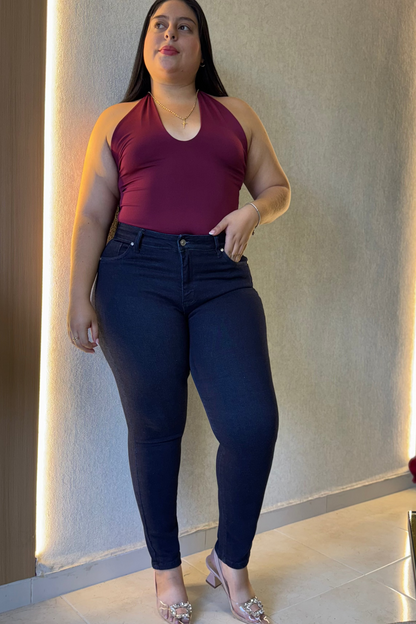 Jeans Skinny Azul Oscuro- Tela Strech