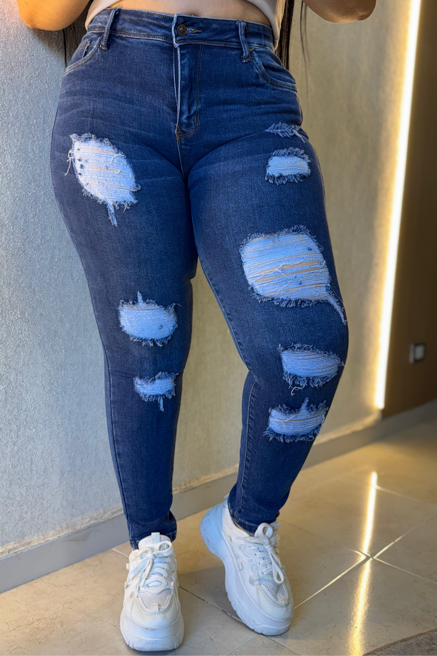 Jeans Skinny Rotos - Tela Strech