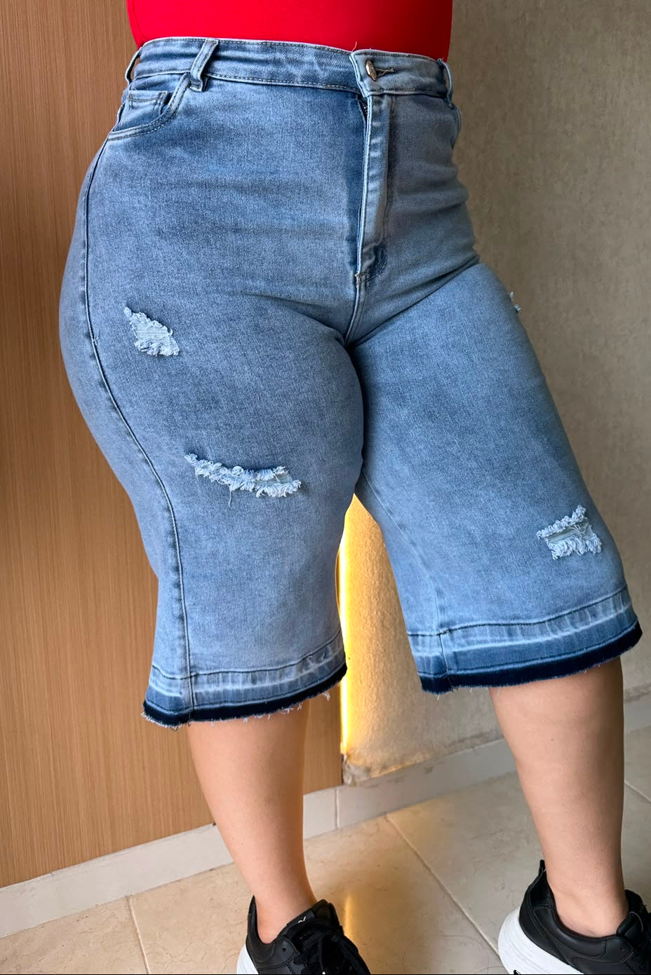 Bermuda Wide Leg - Tela Strech