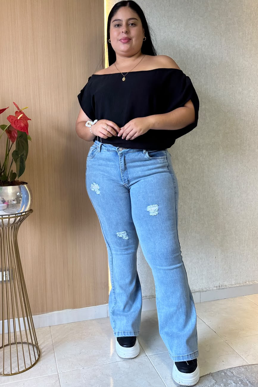 Jeans Bota Campana - Tela strech