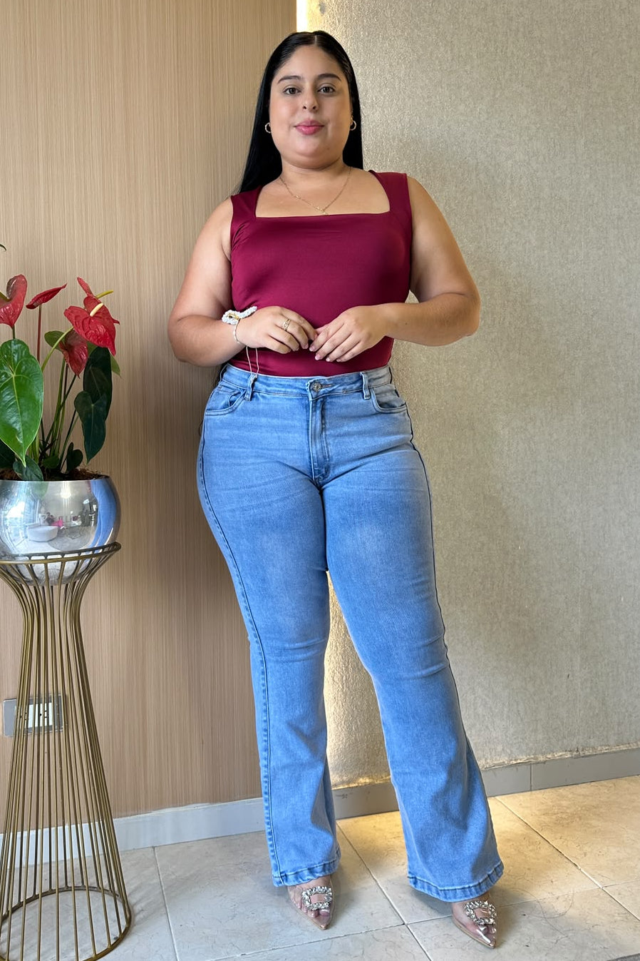 Jeans Bota Campana - Tela strech