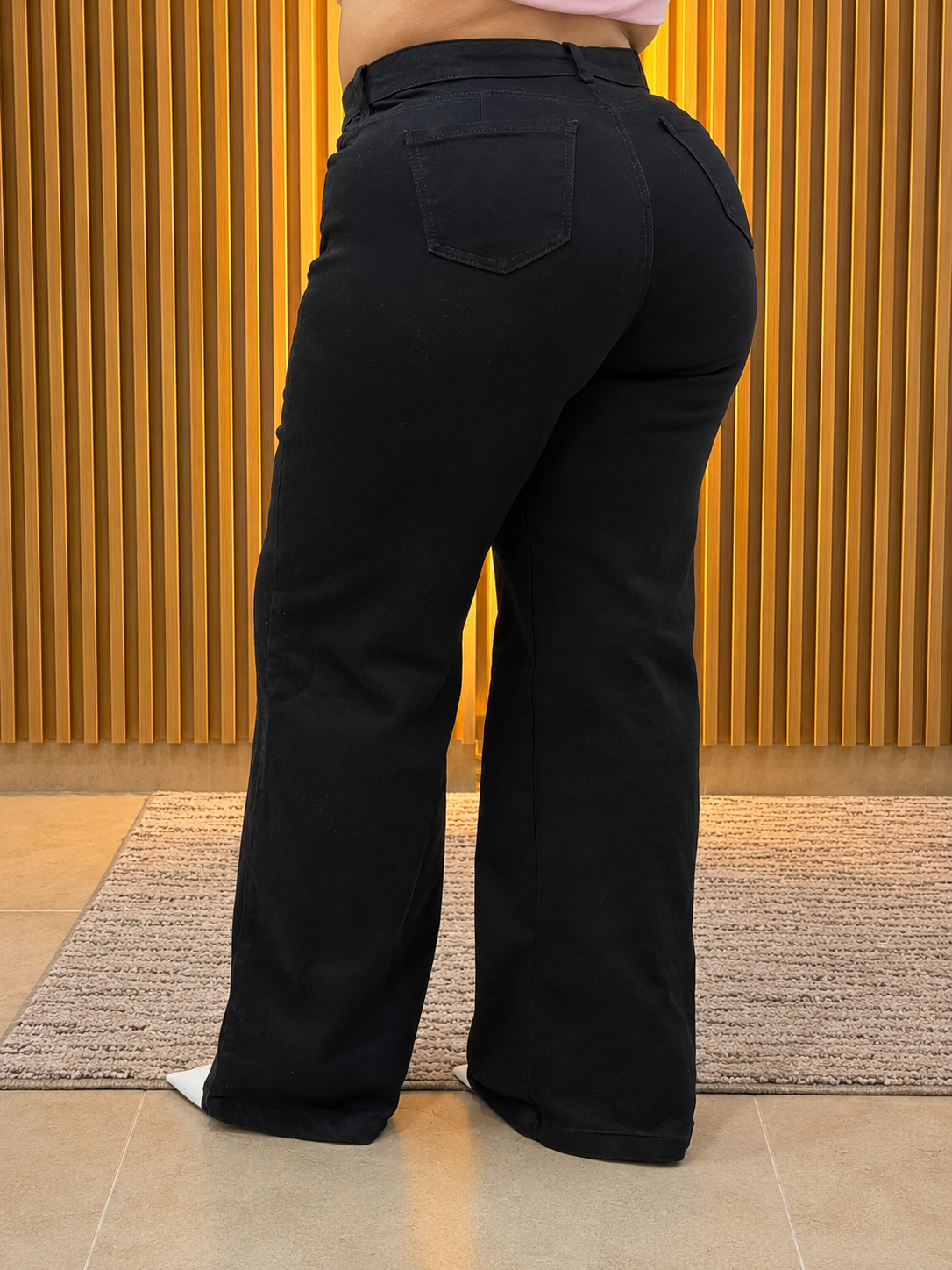 Wide Leg  Negro - Tela strech