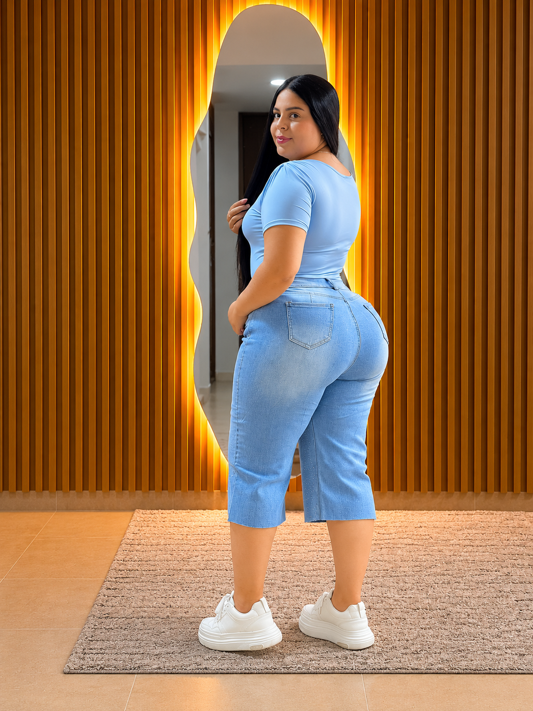 Bermuda Wide Leg - Tela Strech