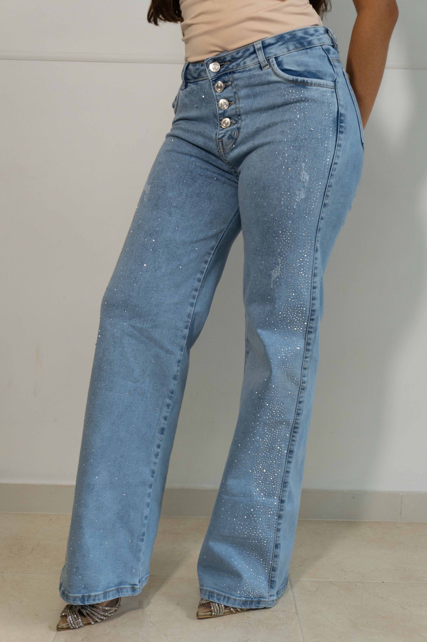 Wide Leg Claro Brillos