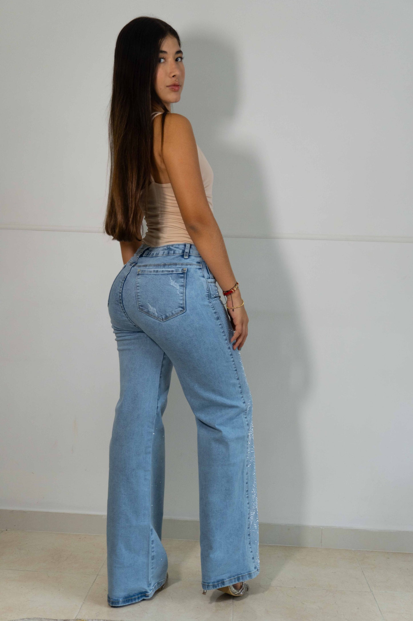 Wide Leg Claro Brillos