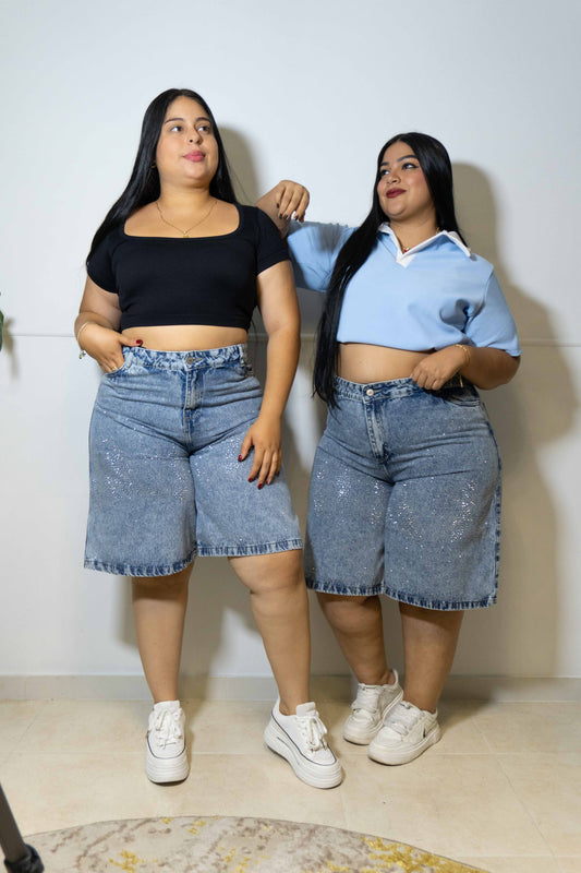 Bermuda Tela Rigida - Brillos