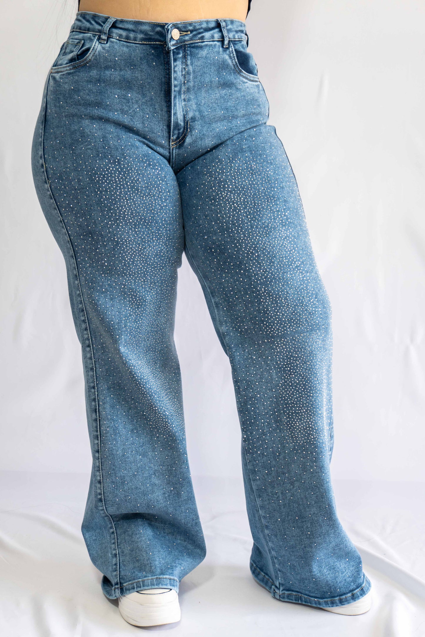 Wide Leg Brillos - Tela Strech