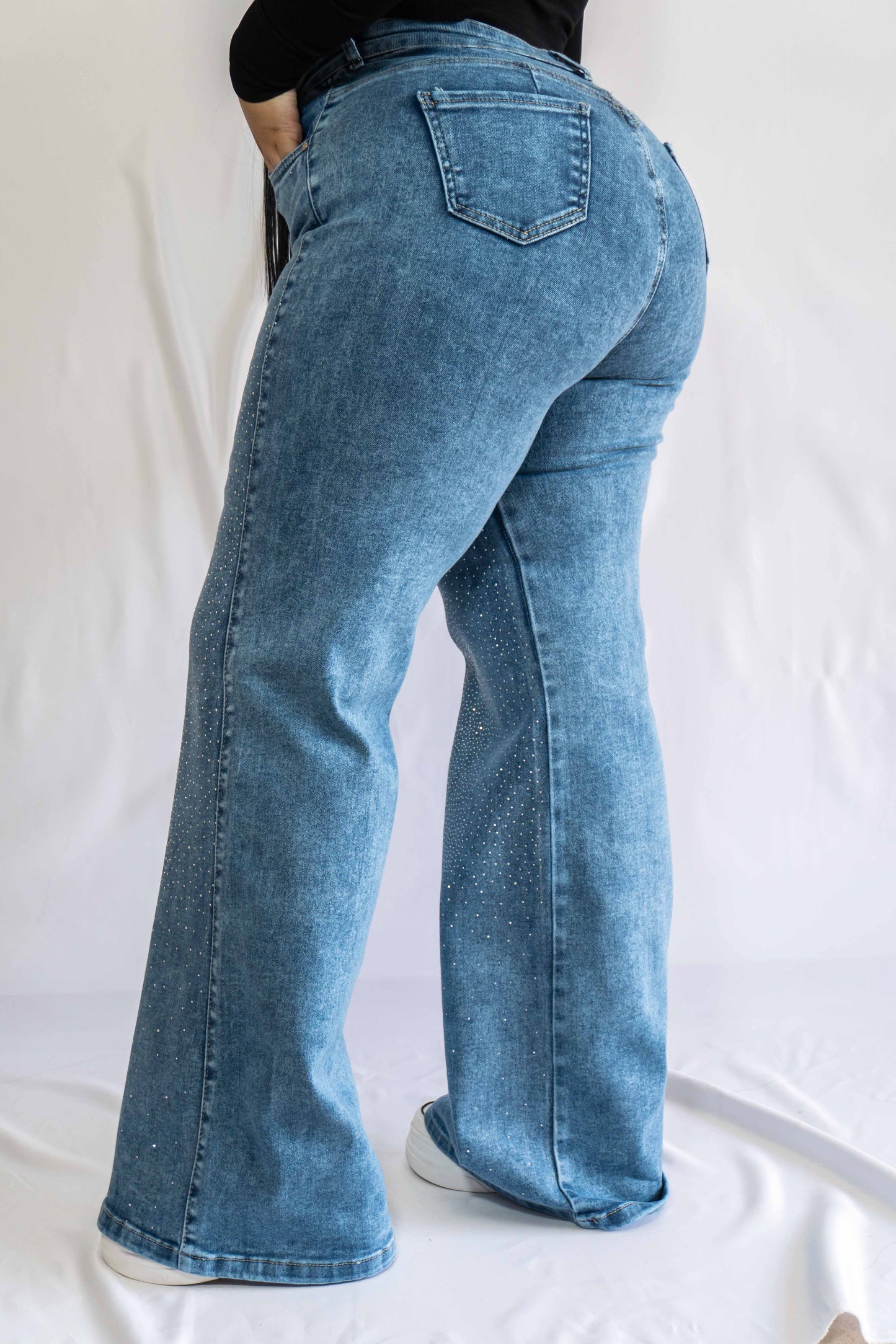 Wide Leg Brillos - Tela Strech