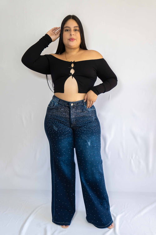 Wide Leg Brillos - Tela Strech Premiún