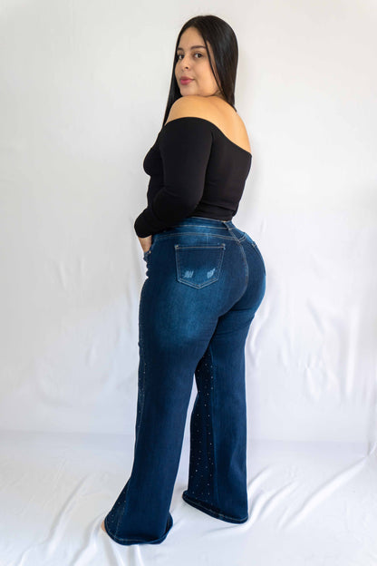 Wide Leg Brillos - Tela Strech Premiún
