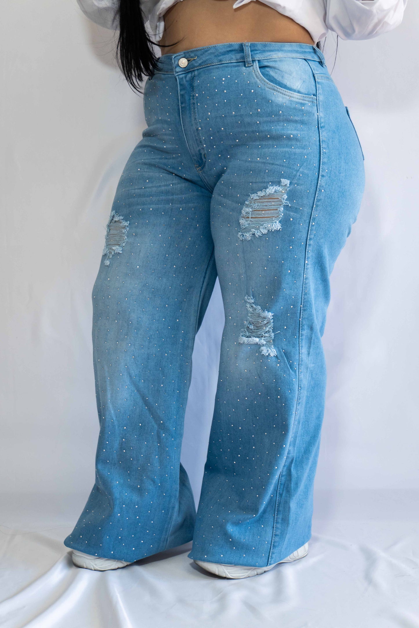 Wide Leg Brillos Sutil - Tela Strech