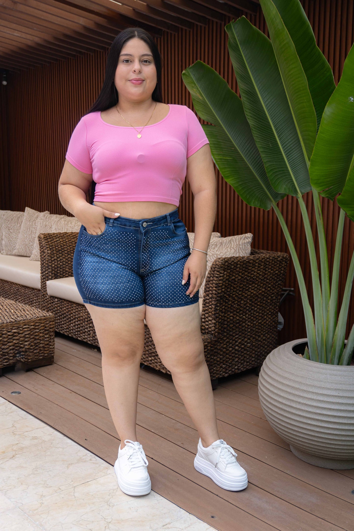 Short Piedreria - Tela strech
