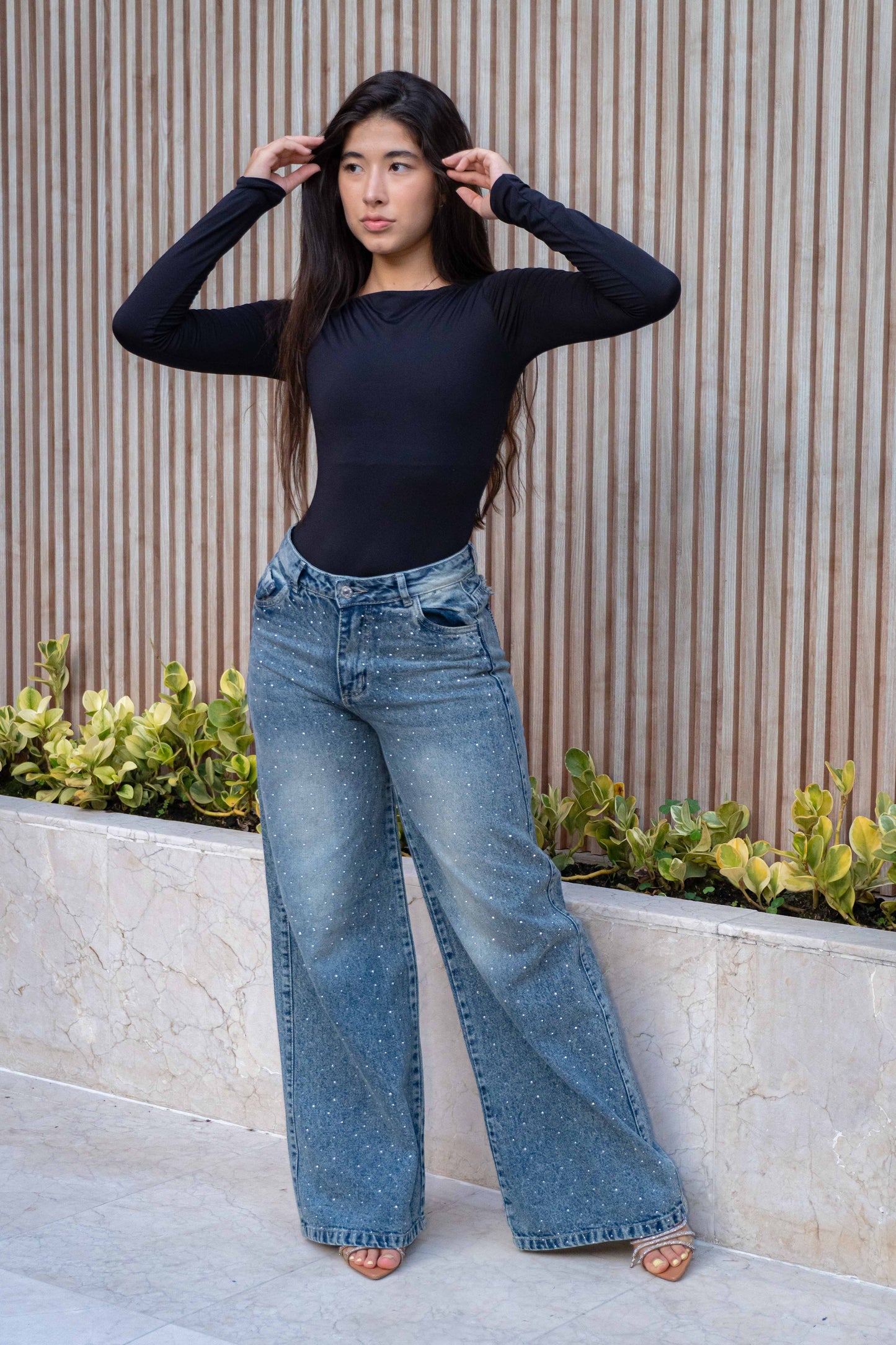 Wide Leg Brillos- Tela Rigida