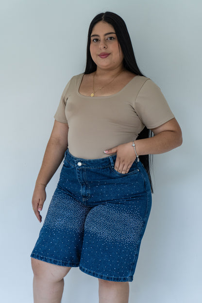 Bermuda Tela Rigida - Brillos