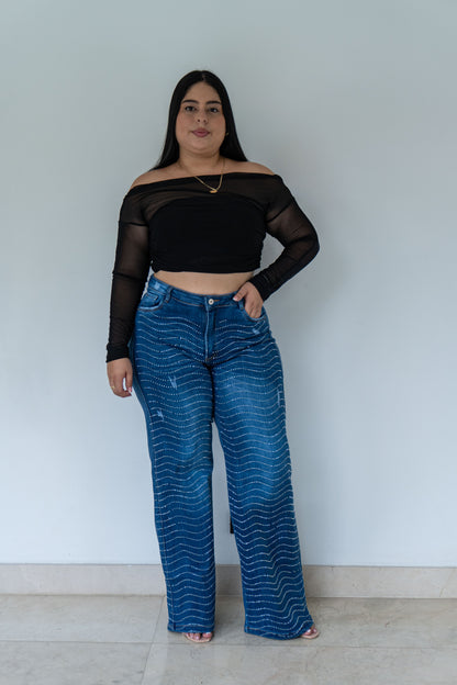 Wide Leg Brillos - Tela Strech Premiún