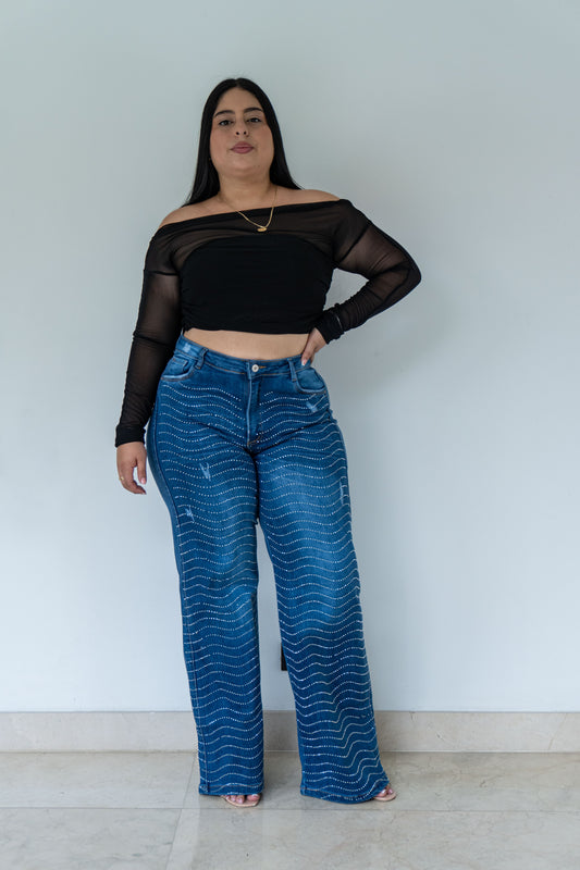 Wide Leg Brillos - Tela Strech Premiún