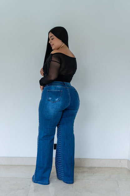 Wide Leg Brillos - Tela Strech Premiún