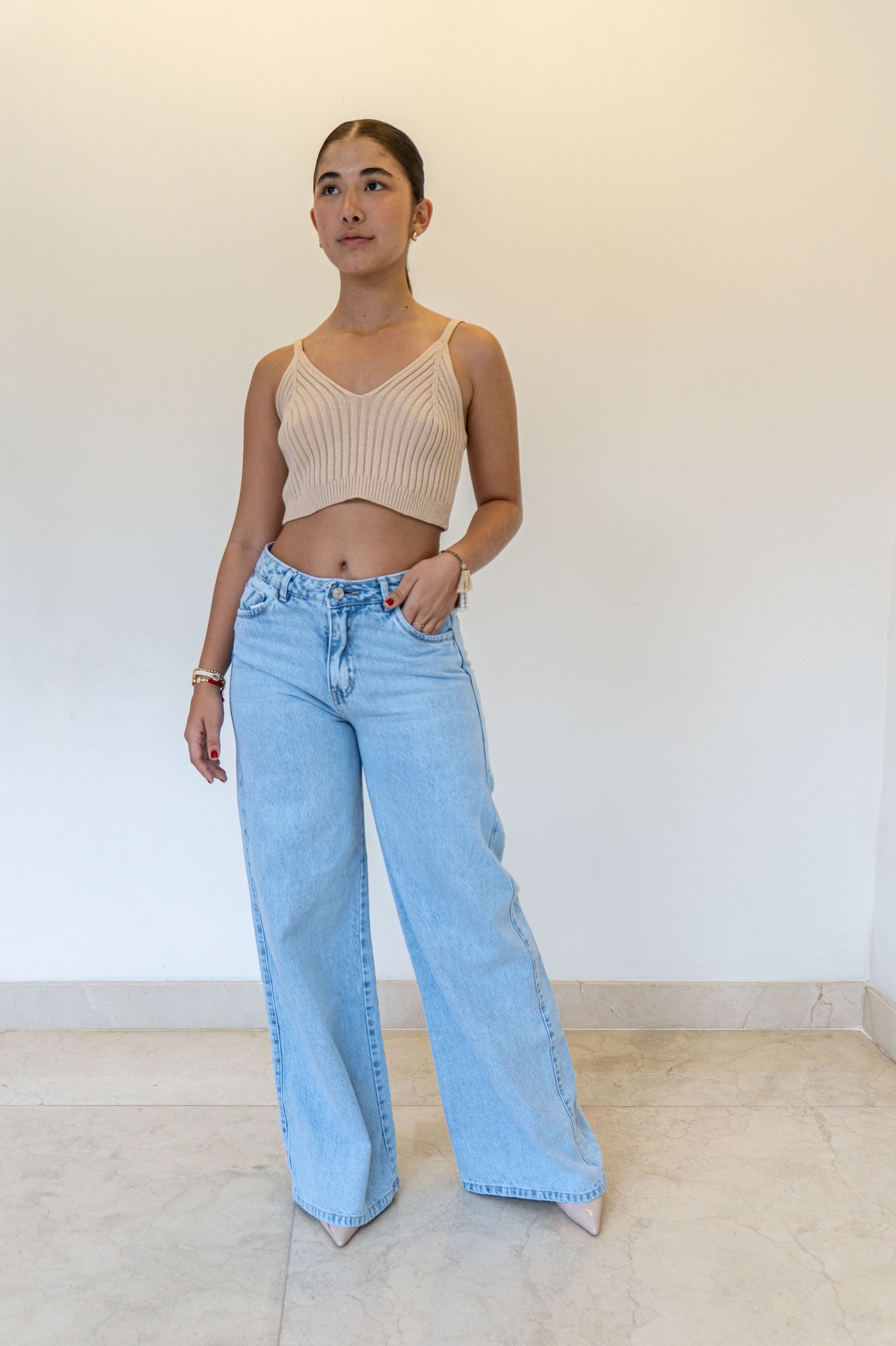 Wide leg claro Europeo - Tela Rigida