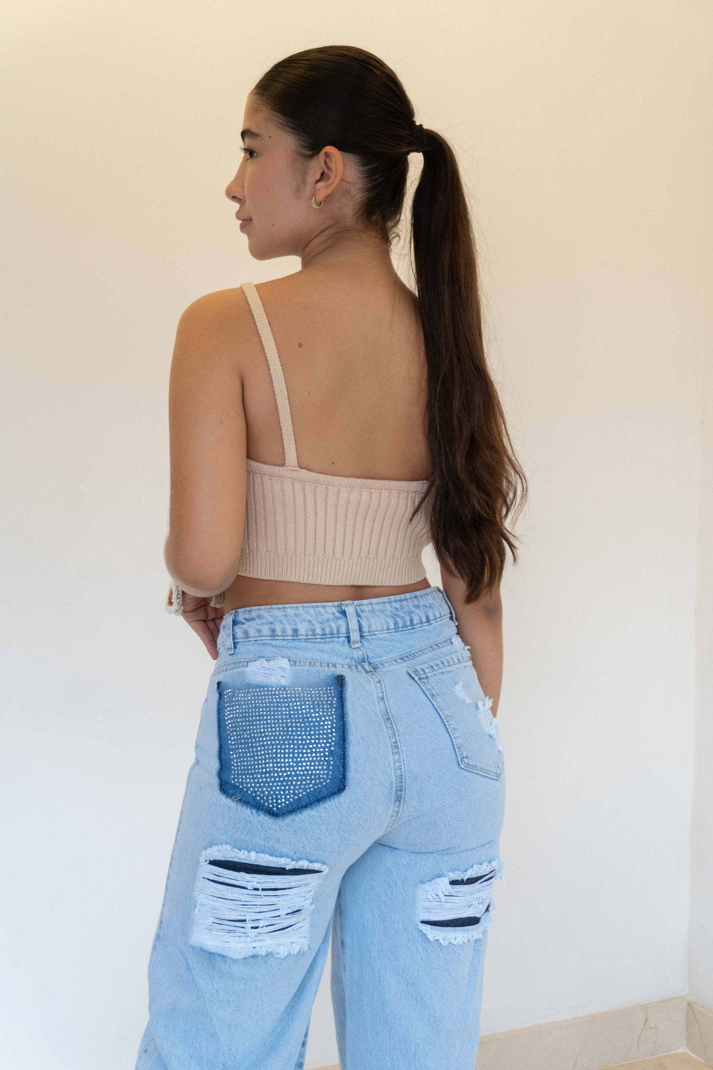 Wide leg claro Europeo - Tela Rigida