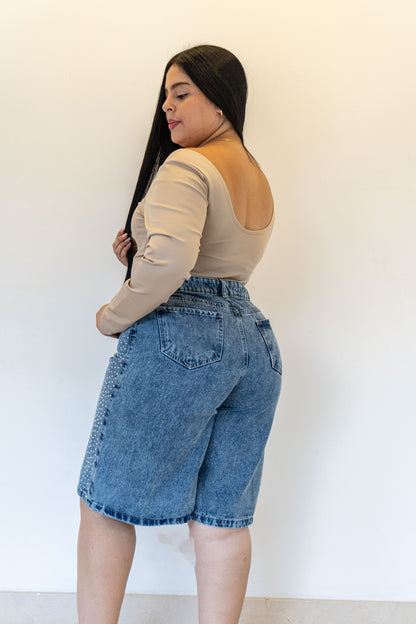 Bermuda Tela Rigida - Brillos Sutil