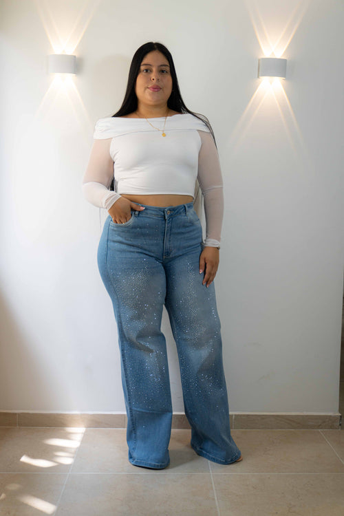 Wide Leg Brillos - Tela Strech Premiún