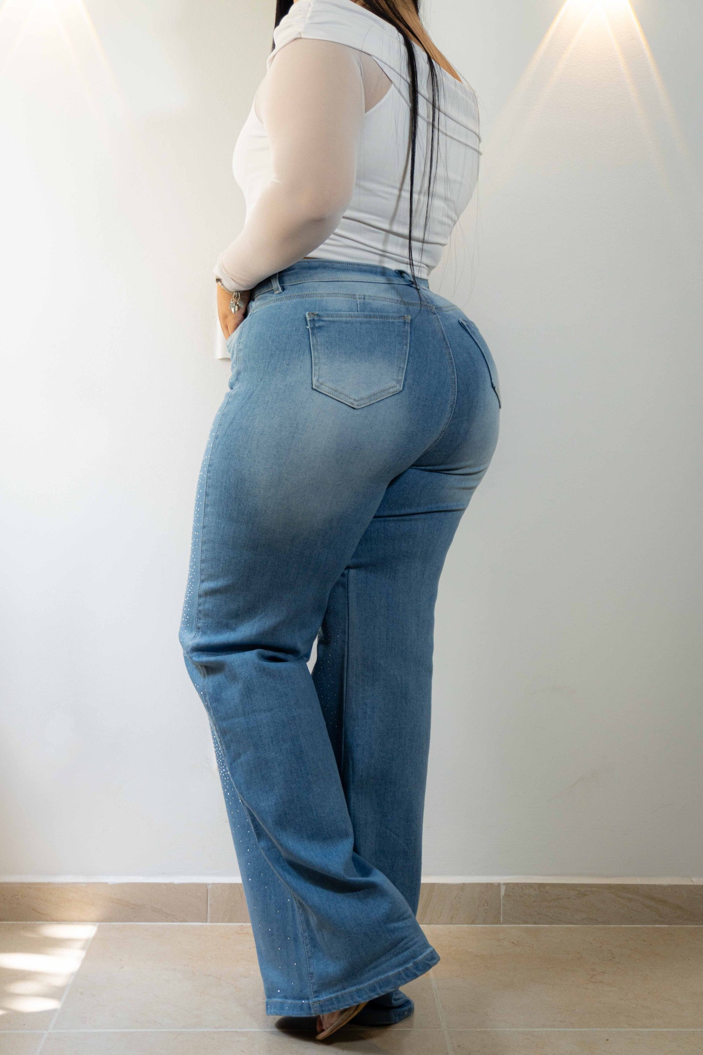 Wide Leg Brillos - Tela Strech Premiún