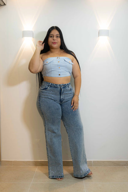 Wide Leg Brillos - Tela Strech Premiún