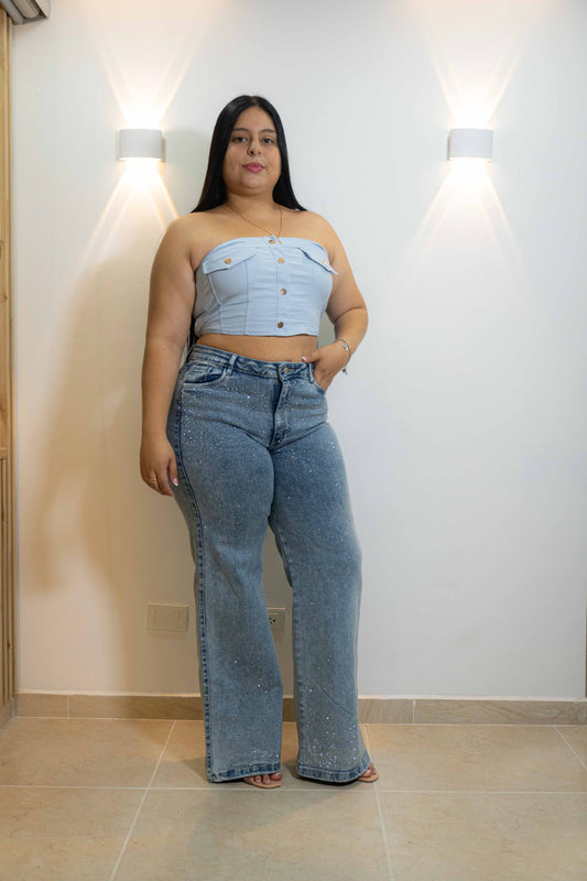 Wide Leg Brillos - Tela Strech Premiún