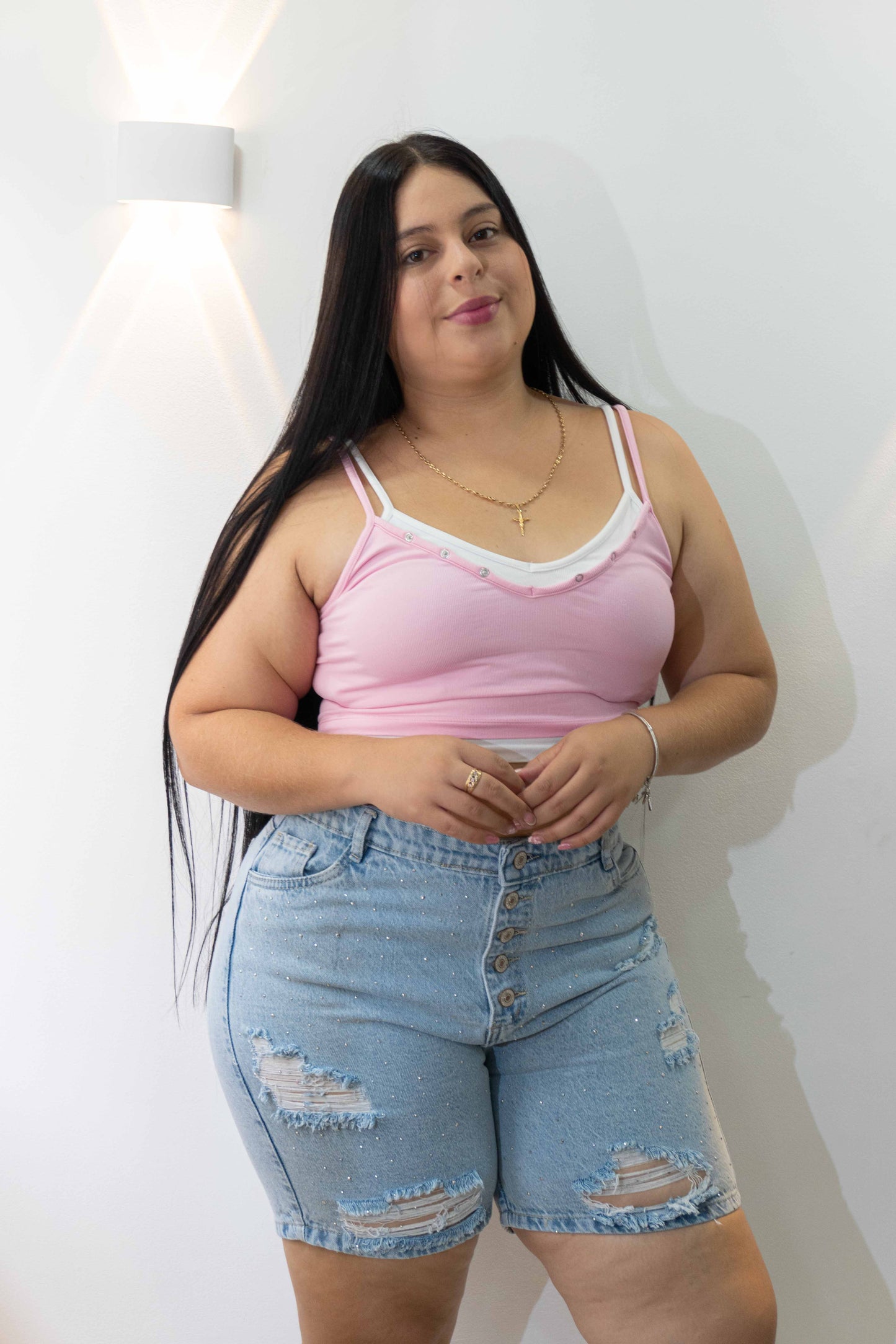 Bermuda Europea Brillos - Tela Rigida