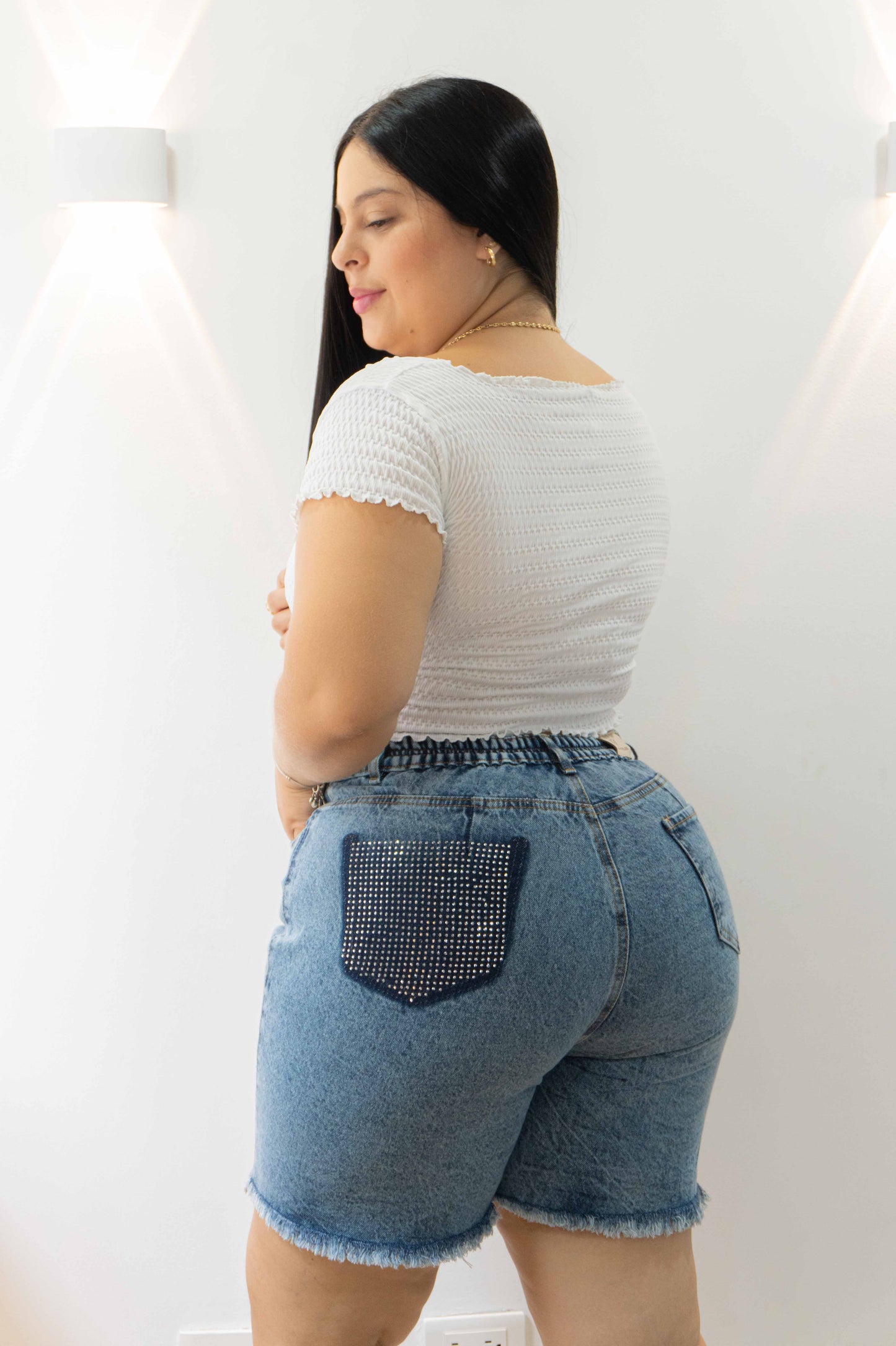 Bermuda Europea Brillos - Tela Rigida