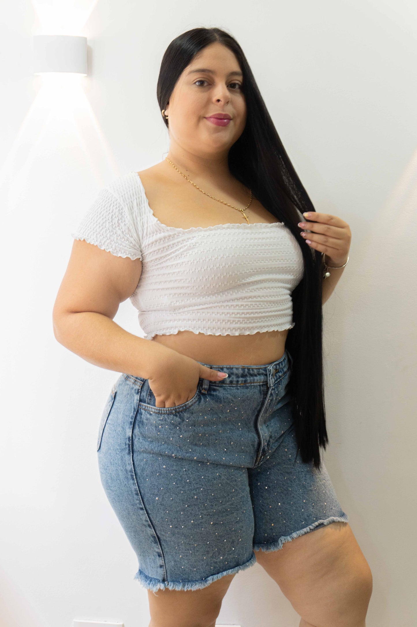 Bermuda Europea Brillos - Tela Rigida