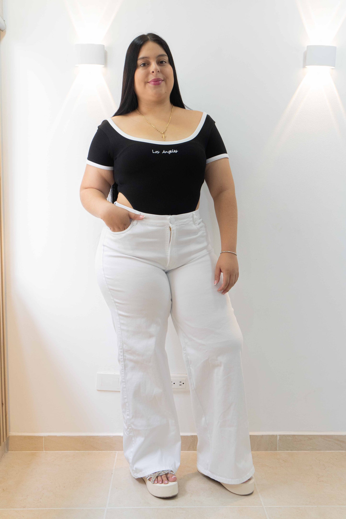 Wide Leg Blanco - Tela Strech Premiún