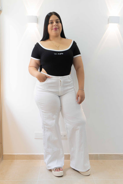 Wide Leg Blanco - Tela Strech Premiún