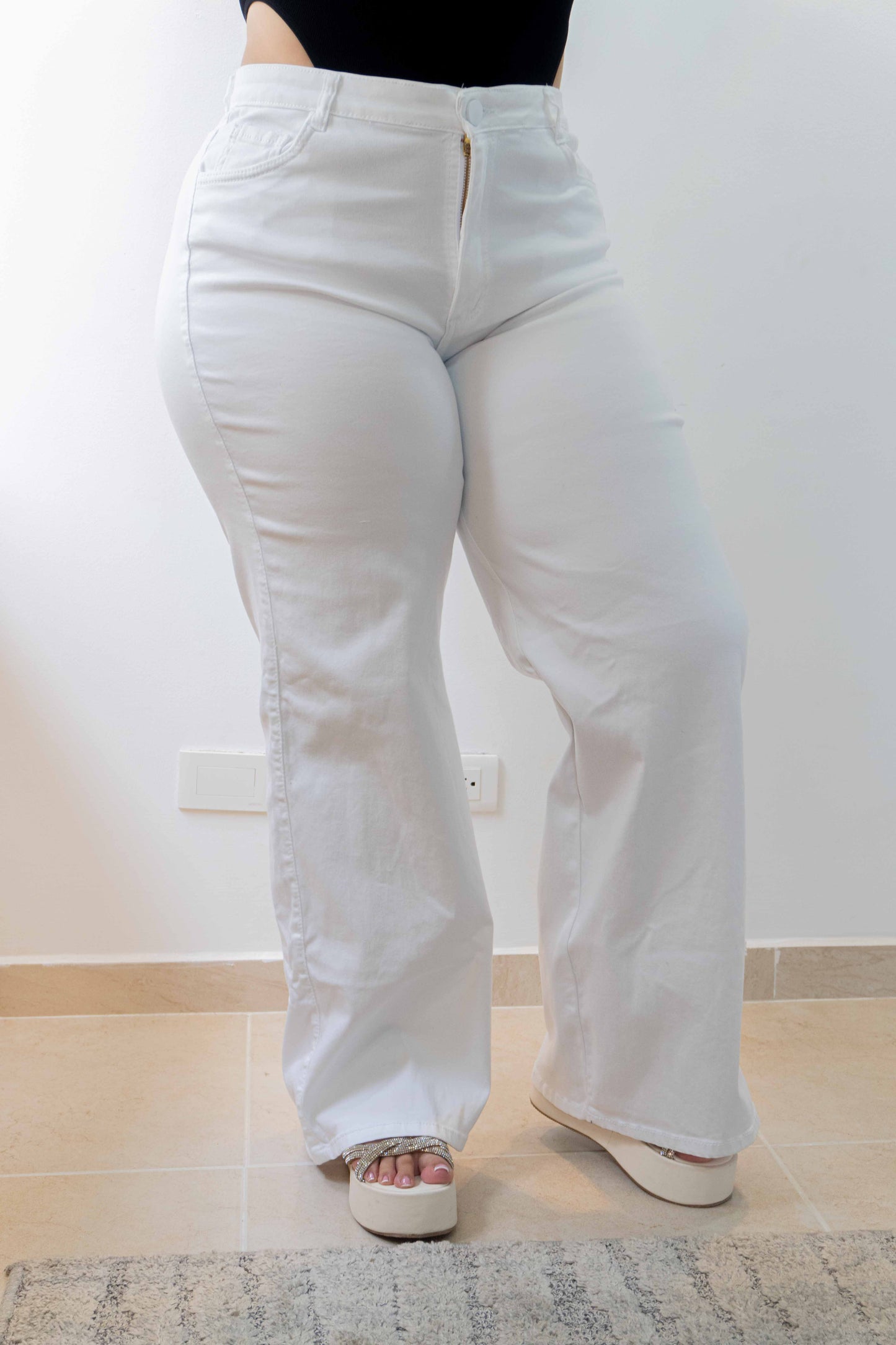 Wide Leg Blanco - Tela Strech Premiún