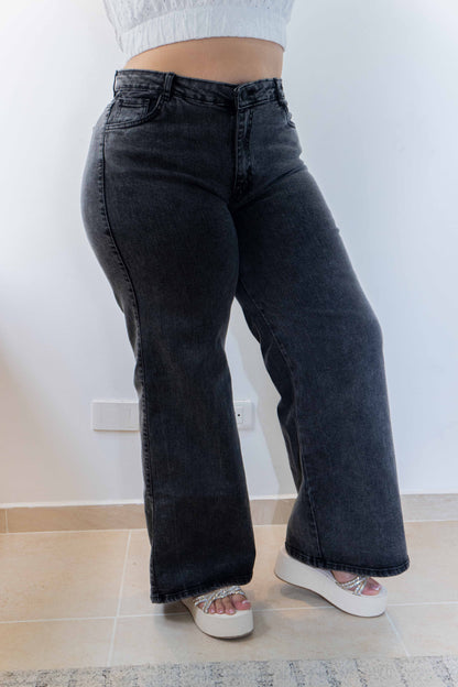 Wide Leg Gris- Tela Strech Premiún