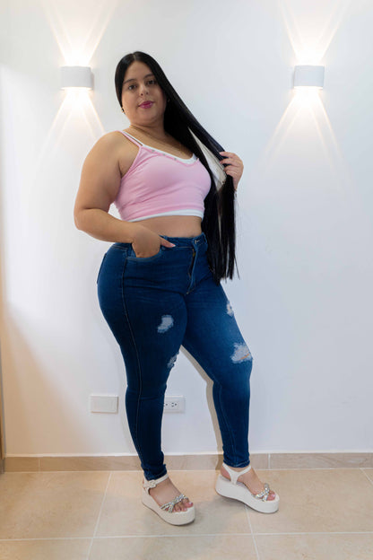 Jeans Skinny Rotos - Tela Strech Premiún Ref: 91019