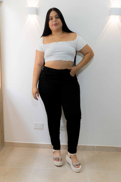 Jeans Negro Skinny - Tela Strech