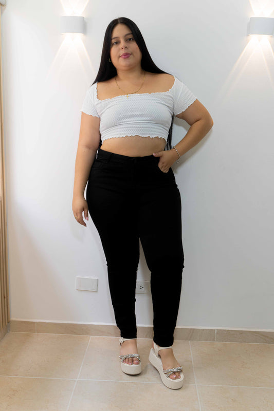Jeans Negro Skinny - Tela Strech