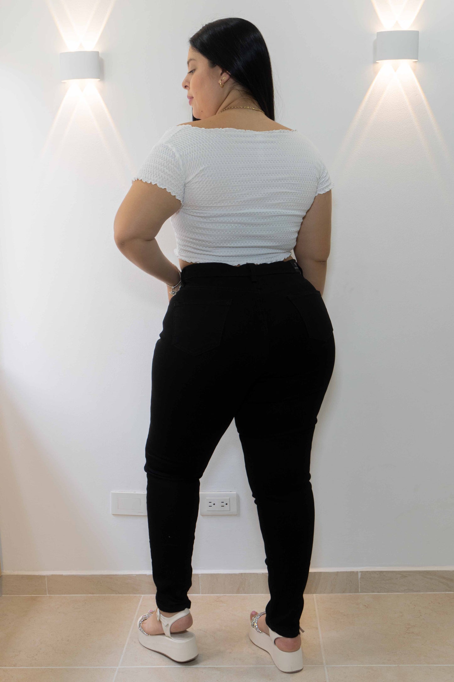 Jeans Negro Skinny - Tela Strech