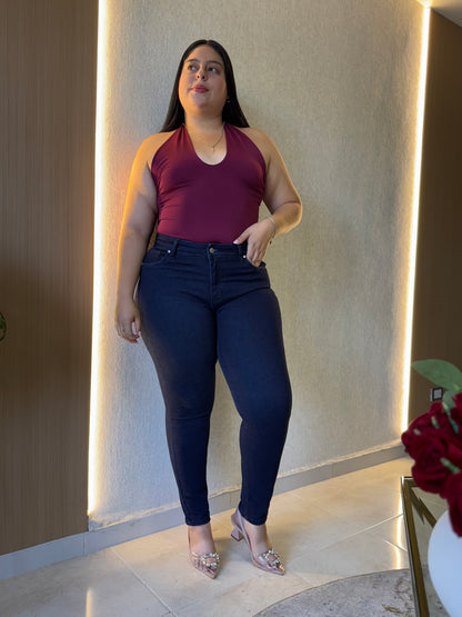 Jeans Skinny Azul Oscuro- Tela Strech