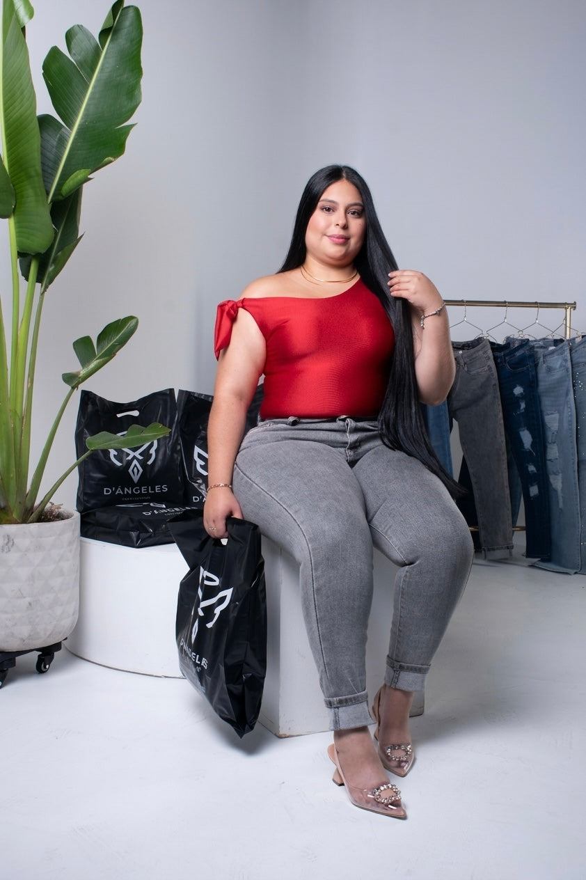 Jeans Skinny Gris- Tela Strech