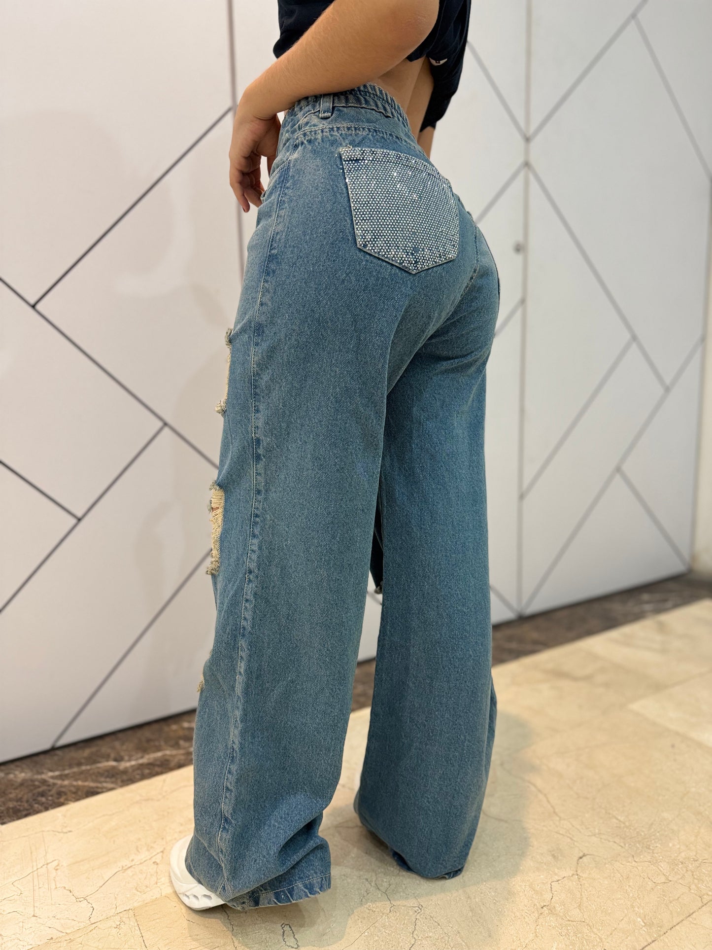 Wide leg claro Europeo - Tela Rigida